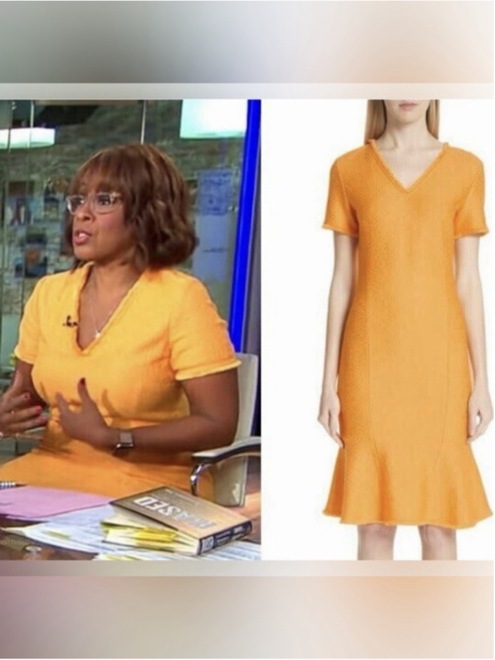 ST. JOHN KNIT WOOL BLEND DRESS Flutter Flounce Hem Silk Trim